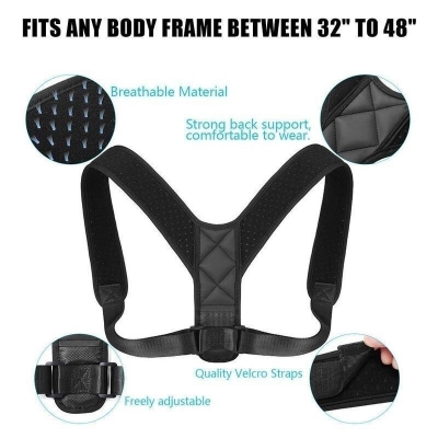 Adjustable Back Support Invisible Shoulder Posture Corrector Unisex Spine Neck Health Correction Belt for Home Office Sport COD [2005885]