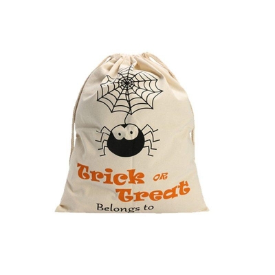 Halloween Pumpkin Canvas Bags Beam Port Drawstring Sack Candy Gift Bags [1203448]