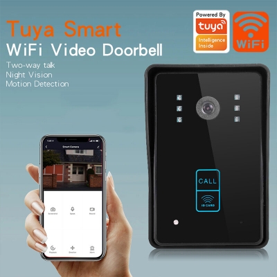 European Standard Tuya Smart WiFi Video Doorbell APP Wireless Remote Phone Call 1080P Camera Motion Detection Night Vision with RFID Unlock Home Safety Doorbell [1982774]