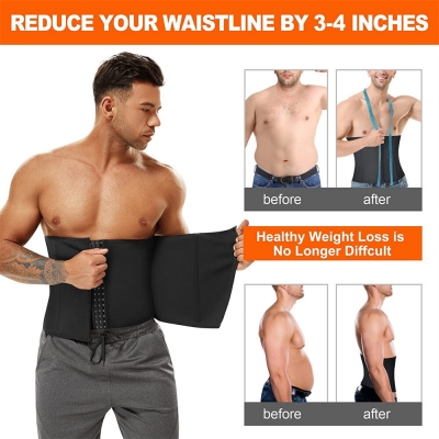 Men\'s Abdominal Belt Three-row Buckle Correct Posture Prevent Injury Waist Belt Belly Shapewear for Home Gym Sports COD [2005871]