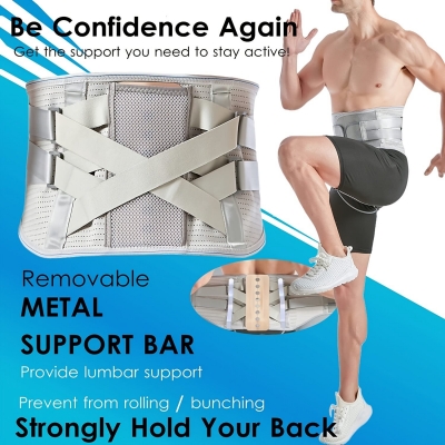 2023 Back Support Belt Widen Comfort Anti-Skid Waist Spine Protection for Sport Injury Recovery COD [1993982]