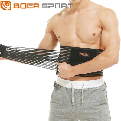 BOER Fitness Back Support Belt 5 Steel Plate Design Breathable Fabric Easy to Adjust Anti-Strain for Lifting Cycling Sports COD [2003876]