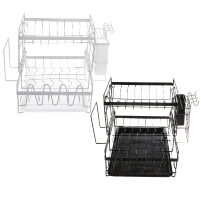 2 Tier Multifunctional Kitchen Drying Dish Rack over Sink Drainer Shelf COD [1748091]