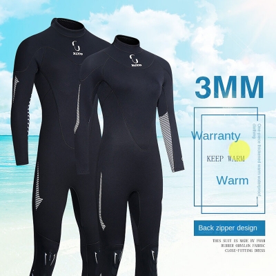 ZCCO 3mm Full Body Neoprene Diving Wet Suit Back Zip Wetsuits Long Sleeves Thermal Swimsuit for Surfing Swimming Snorkeling Kayaking Water Sports for Men Woman [1997758]