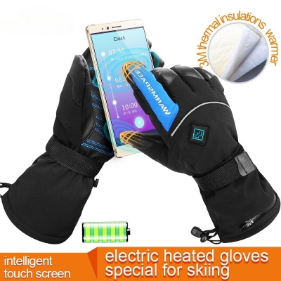 WARMSPACE 65℃ Smart Electric Heated Gloves Touch Screen Ski Gloves Battery Powered Self Heating 3M Waterproof Motorcycle Outdoor Sports Riding Electric Heating Gloves [2003765]