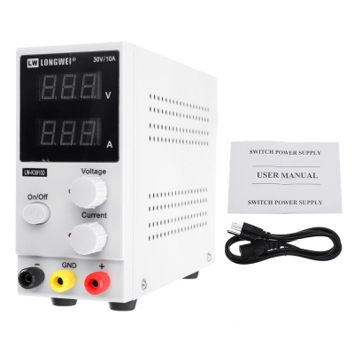 LONG WEI® LW-K3010D 110V/220V 0-10A 0-30V Adjustable DC Power Supply Regulated Digital Laboratory Maintenance Switching Power Supply COD [1260360]