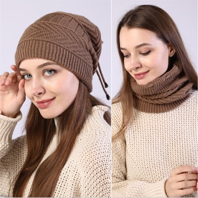 2 In 1 Electric Heating Hat Scarf Rechargeable Thermal Washable Hat Soft Knitted Winter Warm Scarf for Head Neck COD [2002143]