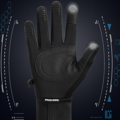 Golovejoy Warm Gloves Touch Screen Windproof Plus Velvet Wear-Resistant Gloves for Cycling Driving Running Hiking COD [1998225]