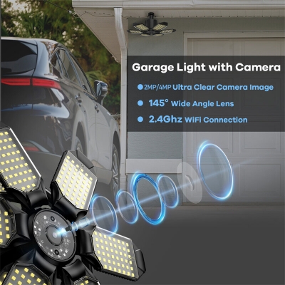 Guudgo E27 WIFI Garage Cameras with 6-Panels LED Lights Motion Detection Night Vision Two-way Talk Surveillance Smart Home Security Cameras APP Monitoring Notifications Push [2008755]