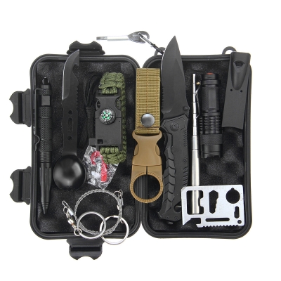 12 in 1 Emergency Survival Kit Outdoor Hiking Camping Tactical Gear Multi Tools Kit COD [1697580]