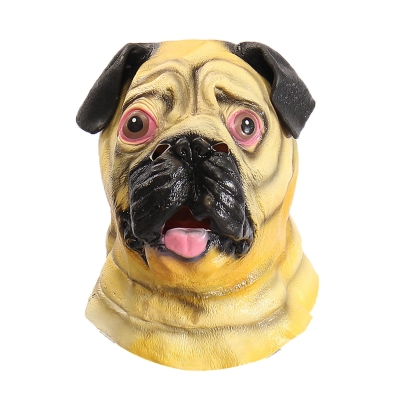 Shar Pei Head Mask Creepy Animal Halloween Costume Theater Prop Latex Party Toy COD [1085234]