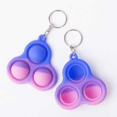 Mini Sensory Fidget Relaxation Stress Relief Anti-Anxiety Autism Hand EDC Gadget for Kids Teen Adult Push Pop Bubble Keychain Push Pop Bubble Keychain Sensory Therapy Toys for Home Classroom Party Fav [1833717]