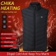 TENGOO HV-09B Heated Vest 9 Heating Zones Trible Gears Temperature Level Control USB Charging Waterproof Hip Length Electric Heating Jacket for Winter Hiking Camping