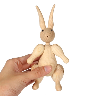 Wood Carving Miss Rabbit Figurines Joints Puppets Animal Art Home Decoration Crafts COD [1241724]