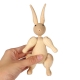 Wood Carving Miss Rabbit Figurines Joints Puppets Animal Art Home Decoration Crafts COD