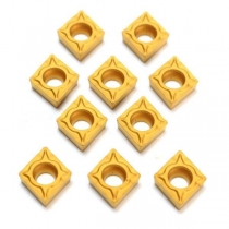 Machifit 10pcs CCMT060204-HM YBC251 Carbide Insert Titanium Coated Carbide Cutter COD