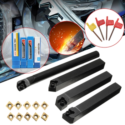 4pcs SCLCR/L SCMCN 12mm Lathe Boring Bar Turning Tool Holder With 10pcs CCMT09T304 Carbide Inserts COD [1088746]