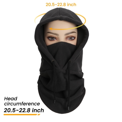 MOHOO Fleece Balaclava Ski Mask Adjustable Winter Balaclava Cold Weather Windproof Face Warmer Lengthened Balaclava for Men Women Light Black COD [1959844]