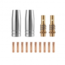 14Pcs 15AK Welding Torch Consumables 0.6mm 0.8mm 0.9mm 1.0mm 1.2mm MIG Torch Gas Nozzle Tip Holder of 15AK MIG MAG Welding Torch COD