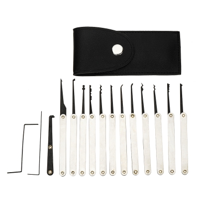 24PCS Stainless Steel Picks and Padlocks Set Complete with Picking Blade Wrench and Other Accessories Suitable for Everyday Use and Professional Locksmiths [2005756]