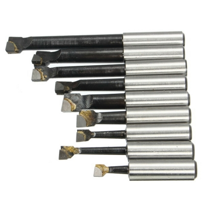 9pcs 12mm Shank Boring Bar Set Carbide Tipped Lathe Tool Flat End Rod COD [1984661]