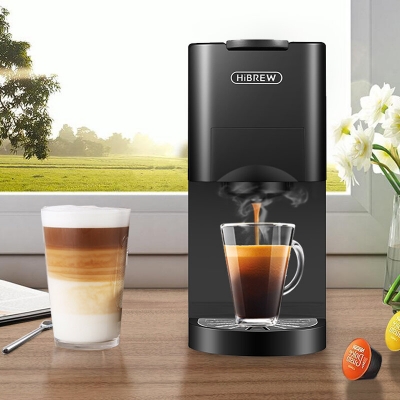 HiBREW 3&4 in 1 multiple capsule expresso machine for Dolce gusto ESEpod powder coffee maker stainless steel body COD [1775503]