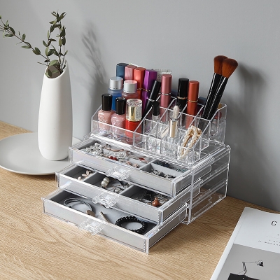 Acrylic Transparent Jewelry Cosmetics Holder Necklace Drawer Drawer type Jewelry and Cosmetics Storage Box COD [1587281]