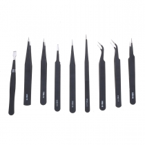 10PCS ESD Tweezer Anti-static Stainless Steel Precisiion Tweezers for Electronics Nail Beauty COD