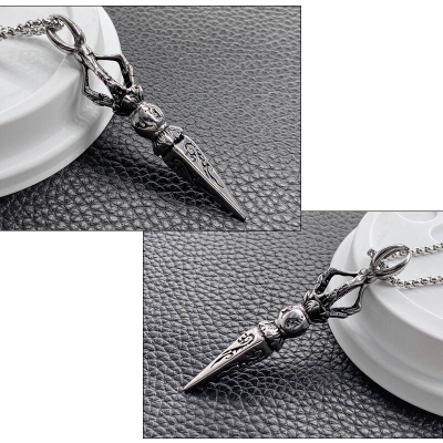 EDC Self defensee Gear TitanIium Steel Necklace Knife Beads Pendant Paracord Outdoor DIY Decorations Outdoor Personal Safety Tool COD [1720039]