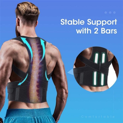 Adjustable Back Reinforced Support Belt Back Adult Posture Corrector Shoulder Lumbar Spine Support Back Protector COD [2005884]