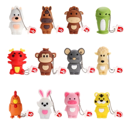 64GB USB2.0 Flash Drive Lovely Cartoon Comic Animals Model Pen Drive Memory Stick Gift COD [1496186]