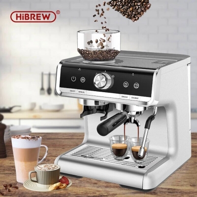 HiBREW Barista Pro 19Bar Conical Burr Grinder Bean to Espresso Commercial Level Espresso Maker Full Kit Cafe Hotel Restaurant COD [1775498]