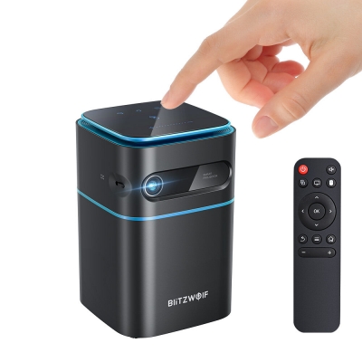 BlitzWolf®BW-VT2 DLP Mini WIFI Projector Android 9.0 bluetooth V4.2 Speaker Netflix YouTube 2.4G / 5G WIFI Wireless Projection Built-in Battery 1080P Supported 150 ANSI Lumens Hand Cinema Home The [2004353]