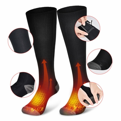 Winter Electric Heating Socks Rechargeable Adjustable Temperature Warm Socks Foot Warmer Unisex Socks For Camping Hiking COD [2002170]