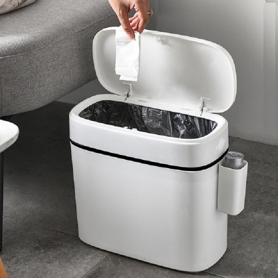 Multifunction Bathroom Trash Can Wastebasket Toilet Brush Toilet Garbage Bin Waste Dustbin Restroom COD [1719707]