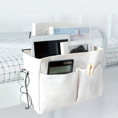 Bedside Hanging Basket Canvass Pocket Sundry Storage Bag Large-capacity Organizer COD [1768729]