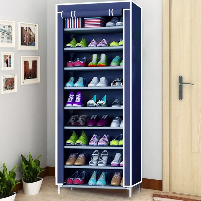 10 Tier DIY Shoe Rack Portable Storage Cabinet Organiser Wardrobe Dustproof COD [1695525]