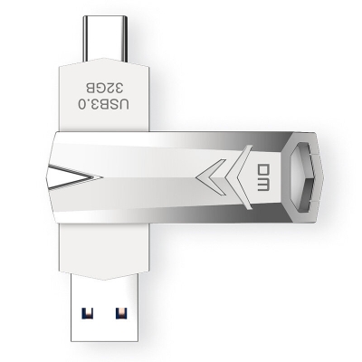 DM PD098 USB3.0&Type-C Flash Drive High-speed Pendrive 64GB/128GB/256GB/512GB Dual Metal Interface Memory USB Stick COD [1984802]