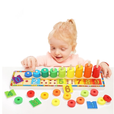 TopBright-6540 Blocks Montessori Classic Math Rainbow Donuts Box Educational Toys for Kids COD [1379243]