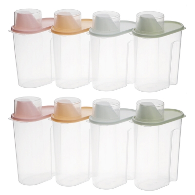 4Pcs Cereal Storage Box Plastic Rice Container Food Sealed Jar Cans Kitchen Grain Dried Fruit Snacks Storage Box COD [1730653]